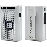 Bumpboxx Retro Pager Wearable Bluetooth Speaker, White | Portable waterproof speaker with LED flashlight and more than 7 hours of battery life.