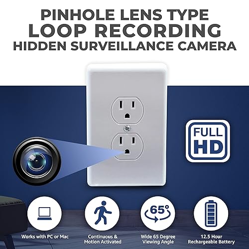 Wall Plug Power Outlet Mini Hidden Camera Indoor Cameras for
