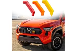RAVOTOM Upgrade Grille Decor Badge Emblem Compatible with 2024 2025 2026 Toyota Tacoma Accessories TRD Off-Road, TRD PreRunner, TRD Sport Tri-Color Front Grille Insert Trims (Yellow/Orange/Red)