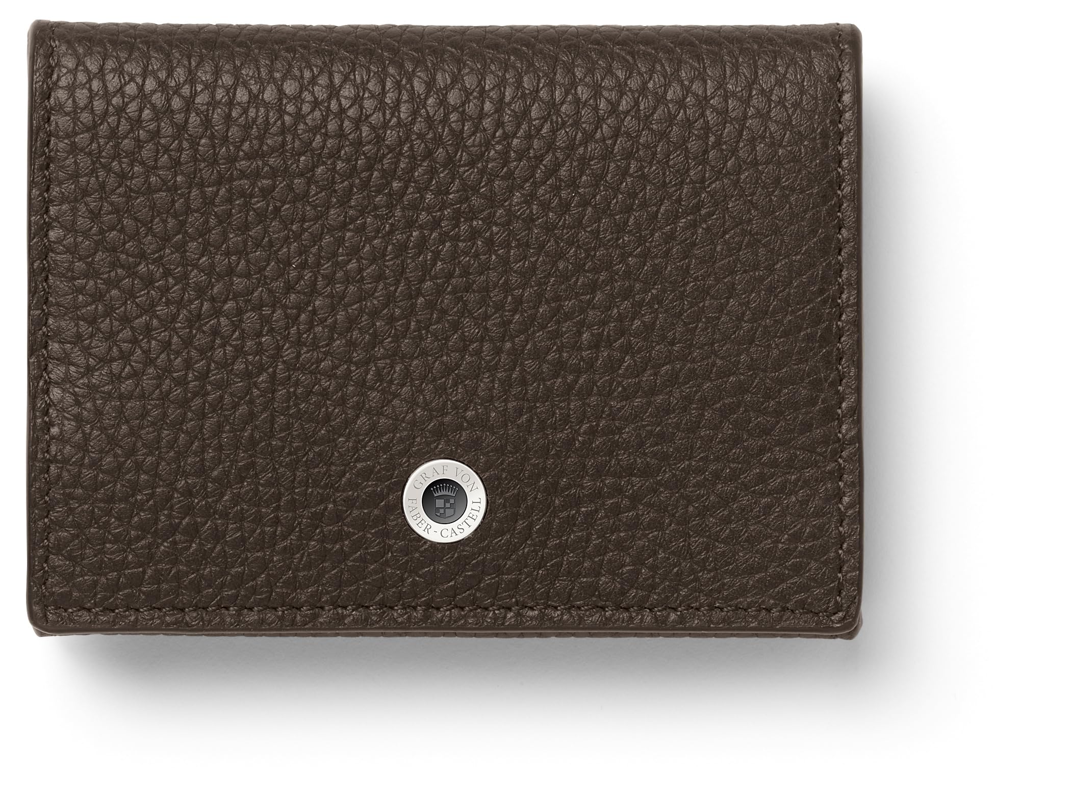 Graf von FABER-CASTELL 118771 – Cashmere Coin Purse, Dark Brown, with Large Coin Compartment and Card Compartment