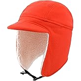 Connectyle Men's Sherpa Lined Warm Winter Hats with Visor Windproof Earflap Hat Outdoor Thermal Skull Cap Trapper Hat