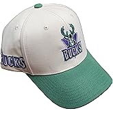 Mitchell & Ness Milwaukee Bucks NBA Game On Pro Precurved Snapback Hat Cap - Off White/Green