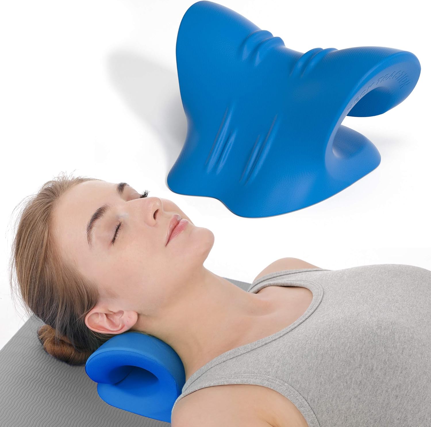 Cervical Traction Device, Yarkor Portable Neck Stretcher for Neck Pain Relief, Chiropractic Pillow Neck Stretcher for TMJ Pain Relief: Health & Personal Care