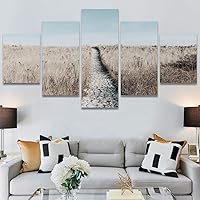 SIGNWIN 5 Panel Canvas Wall Art Modern Art Country Dramatic Global Landscape Multicolor Photography for Home Decorations Ready to Hang - 60