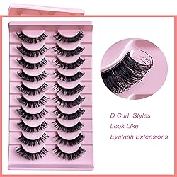 Russian D Curl Strip Lashes Fluffy False Eyelashes