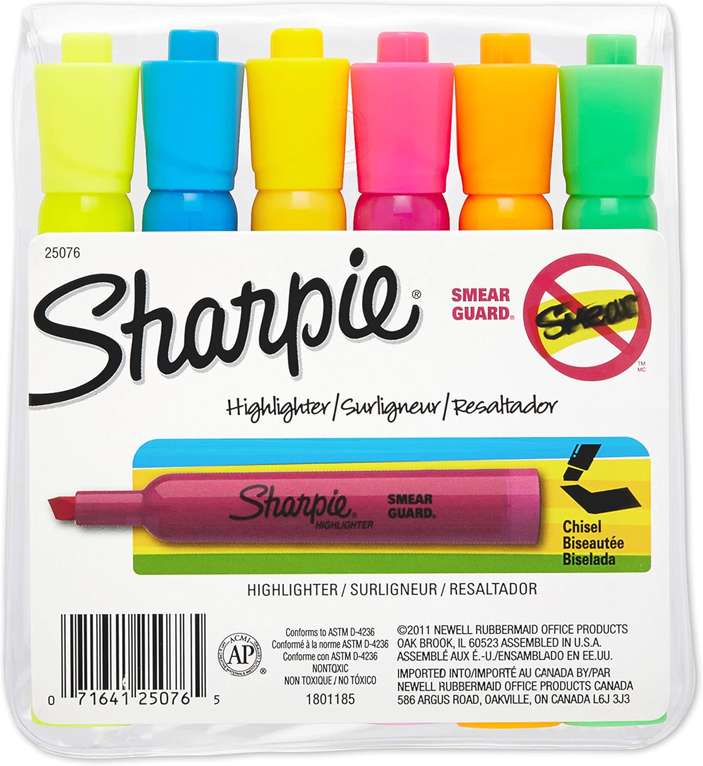 Sharpie Accent Tank-Style Highlighters, 6 Colored Highlighters (25076) : Office Products