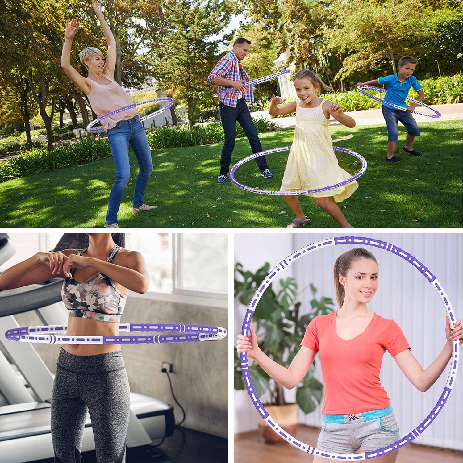 RIRGI Exercise Hoop for Adults Weighted Fitness Hoop, Exercise Circle Pilates Circles 6 Section Detachable Weighted Circle and 2lb Adjustable Weight Pilates Hoop for Men and Women : Sports & Outdoors