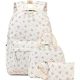 BTOOP School Backpack for Girls Kids Teens Cute School Bookbag Set with Insulated Lunch Box Pencil Case