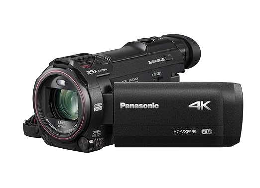 Panasonic HC-VXF999 4K Camcorder (LEICA DICOMAR Objektiv mit 20x opt. Zoom, 4K und Full HD Video, opt. Sucher, opt. Bildstabi