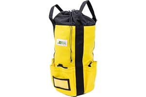 Rock-N-Rescue Arbor Rope Storage Bag - Rock and Tree Climbing Equipment, Arborist Gear, Bucket Style Backpack, Waterproof Nylon Material, Yellow, 150'