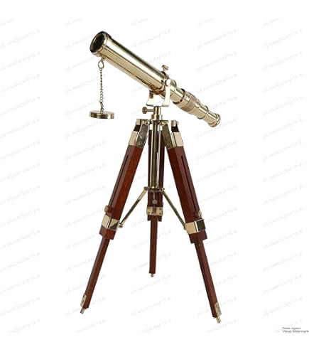Antique Nautical Brass Tripod Telescope – Vintage Maritime Explorer's Decorative Centerpiece For Coastal & Classic Interiors - View #5