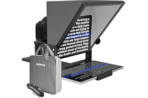 GEIMRSY 16-inch HD Wide-Angle teleprompter, manually Adjustable in Height and Compatible with Multiple Devices, with Remote Control and Free teleprompter app(16 inch)