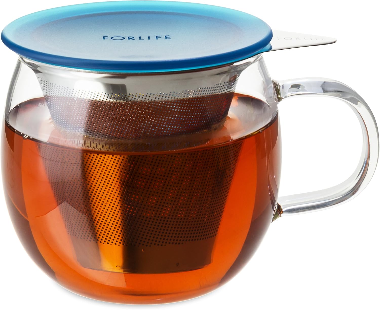 FORLIFE 832TEL Tea Cup With Strainer, 12 oz/355ml, Teal