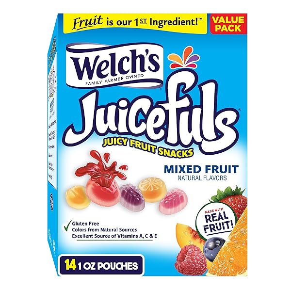 WELCH’S JUICEFULS JUICY FRUIT SNACKS, MIXED FRUIT, FRUIT...
