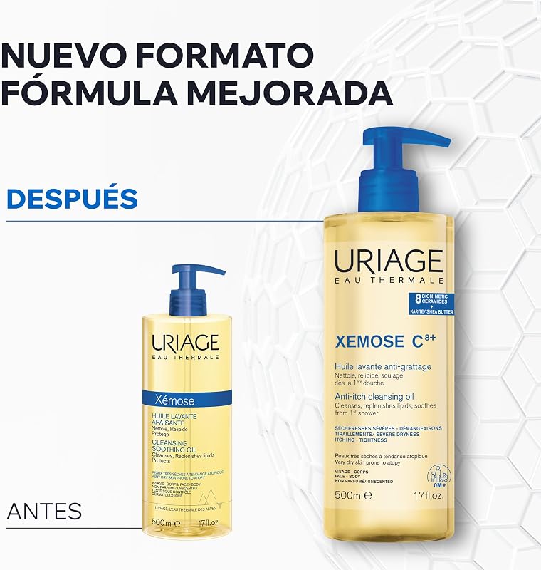 Xemose C8+ Gel de Ducha Para Piel Seca, Con Tendencia Atópica - Calma Para un Confort Duradero - Gel en Aceite Espumoso, Suave y Nutritivo - Cara y Cuerpo - Sin Perfume y Jabón - pH Fisiológico — foto 8 de 8