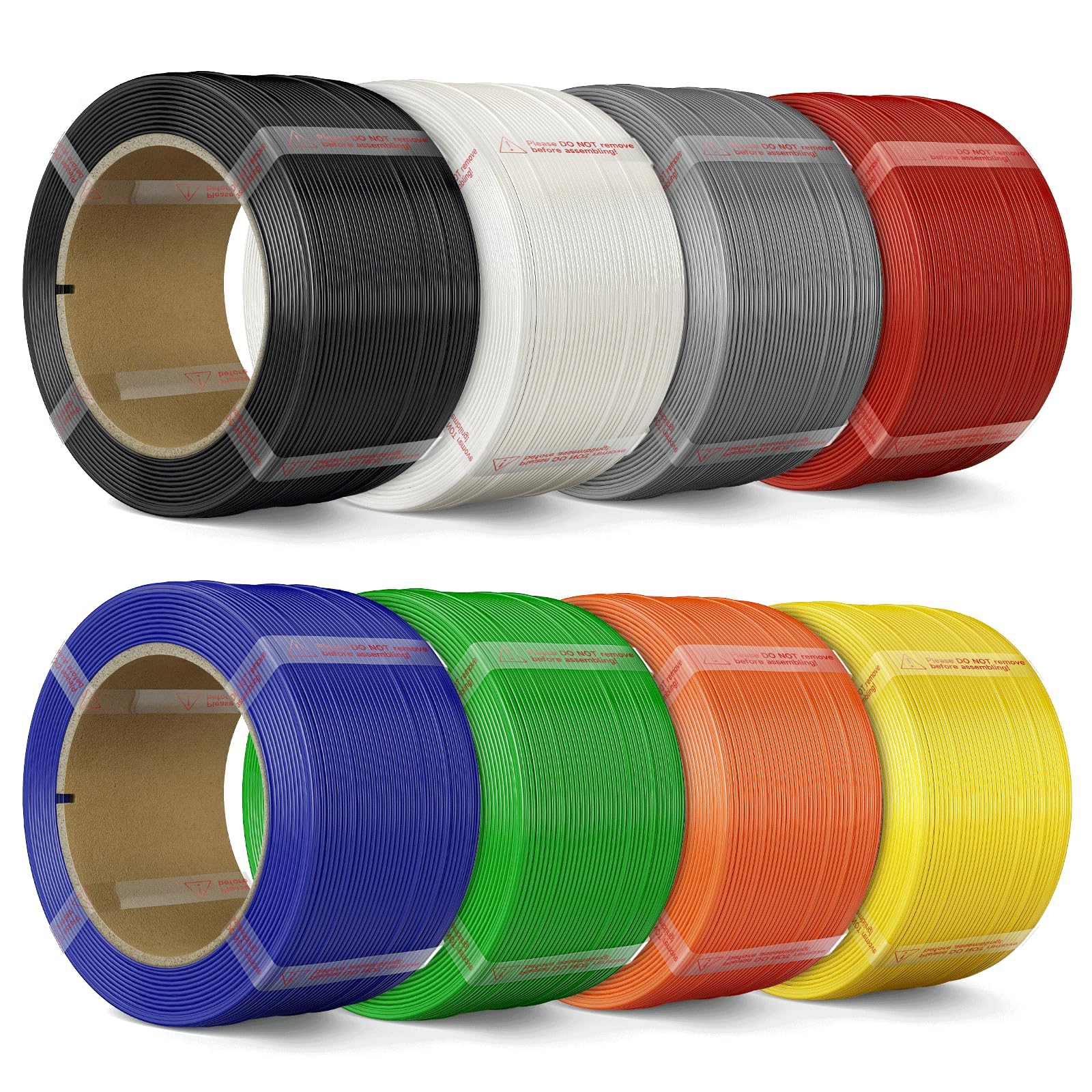 Photo 1 of MarsWork PLA Filament Refill 1.75mm for 3D Printer– 8x250g Color Sampler for Reusable Spools, Try More Colors: Black, White, Ash Gray, Red, Yellow, Dark Blue, Green, Orange