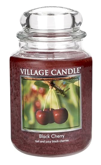 Village Candle Schwarze Kirsche große Duftkerze im Glas, 737 g, rot 10.3 x 10.3 cm