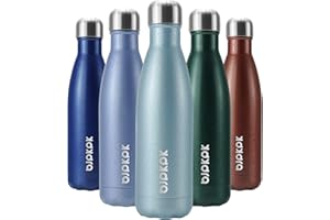 BJPKPK Stainless Steel Water Bottle -17Oz -Double wall Vacuum Insulated Bottle-Magnetite Turquoise