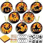Funrous 32 Set Halloween Suncatchers Crafts Kit DIY Orange Pumpkin Crafts | Halloween Suncatchers Crafts, DIY Pumpkin Spider Tissue Paper, Halloween Window Hanging Ornament, Classroom Activities Favors