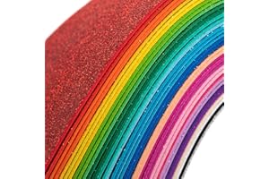 NITELEMN 36 Pack Glitter Foam Sheets Craft 8 x 12 inch, 36 Colors Sparkles Foam Paper for Art Crafts Projects, Classrooms Scrapbook Gift DIY Cutters Card Party Decoration