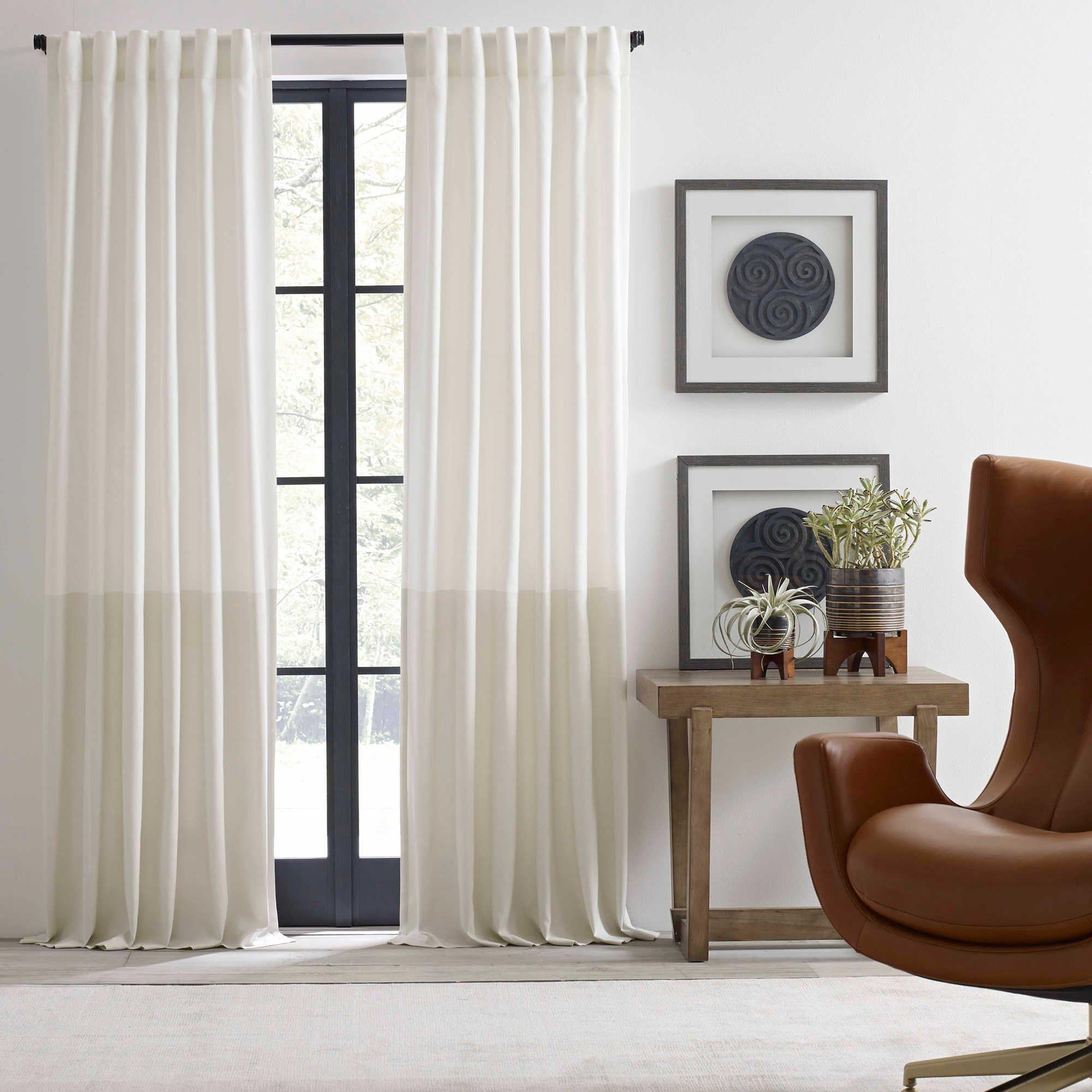 ED Ellen DeGeneres Shadow 84-Inch Rod Pocket/Back Tab Window Curtain Panel in WHITE/IVORY + Free Exclusive Gift