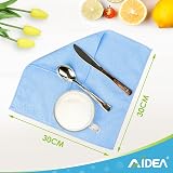 AIDEA Microfibre Cloth 10 Pack 30x30cm Lint Free Reusable Cleaning Towels Blue view 2