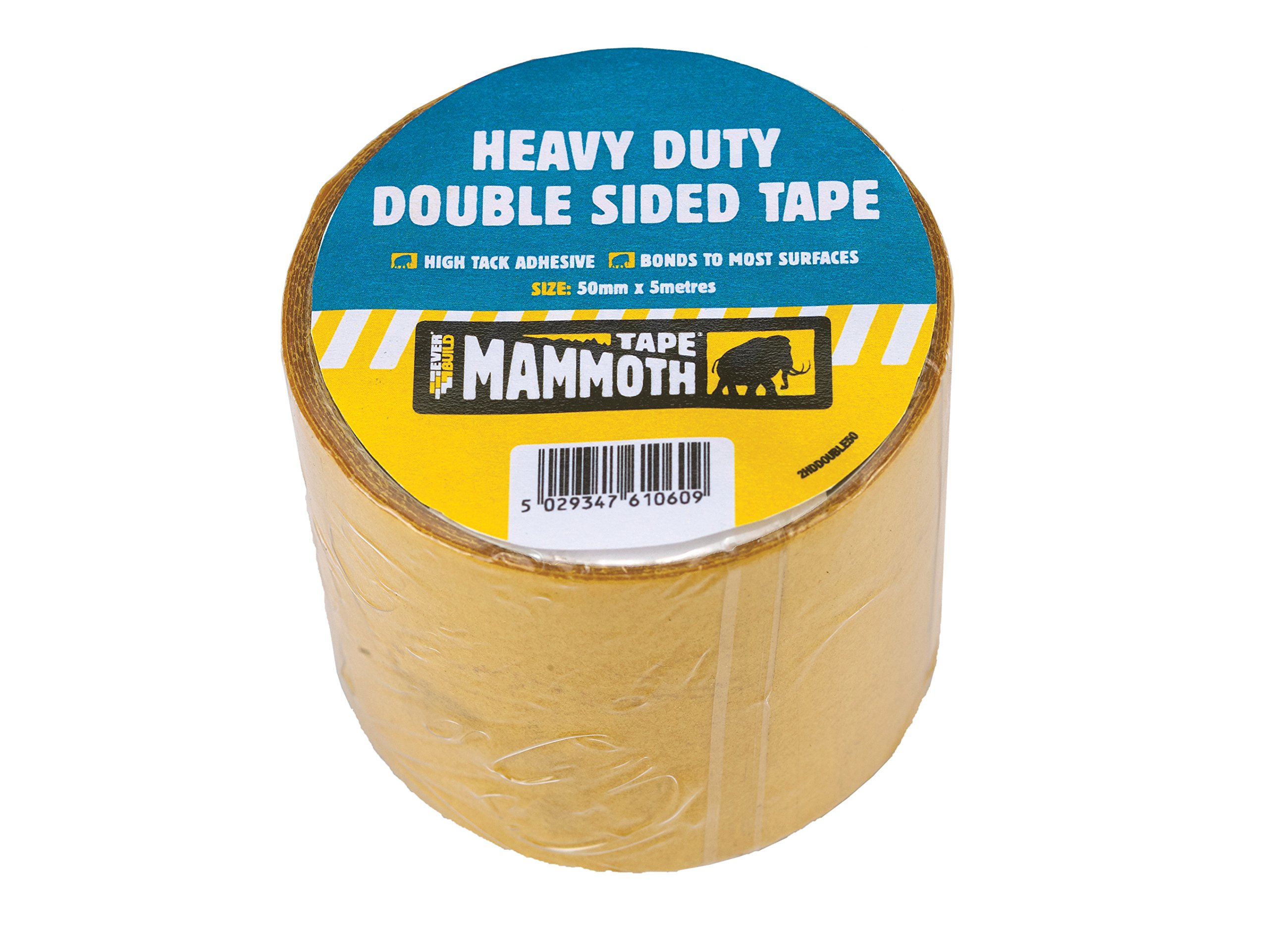 Everbuild Mammoth Heavy Duty Double Sided Tape – High-Tack Adhesive – Clear – 50mm x 5m