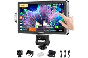 VILTROX DC-A1 2800 Nit Camera Monitor, 7 inch HD 1920x1080 IPS Touch Screen Camera Field Monitor with 4K HDMI 2.0 in/Out, 3D LUT, Focus Peaking, Video Assist, HDR Full Waveform, F550 Battery