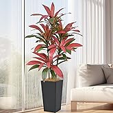 Artificial Dracaena Tree 5ft(60in) Faux Silk Tree with Tall Black Planter, Fake Floor Potted Artificial Plants for Home Office Living Room Indoor Outdoor Decor (5feet,1Pack)