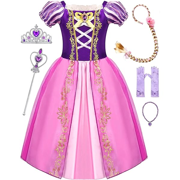 Amazon.com: Acecharming Princess Dress for Girls Halloween Tangled Costume  Fancy Dress Up for Birthday Cosplay Party Gifts : Clothing, Shoes & Jewelry