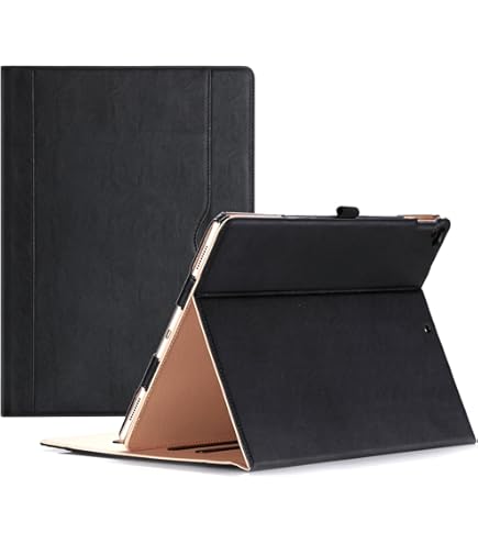 IPad Pro 12.9" 2nd/1st Generation 2017/2015 Case, DMaos Vintage Book Premium Graded Faux Leather Stand Folio Smart Cover, Auto Sleep/Wake, Business Document Card Holder - Blue - View #4