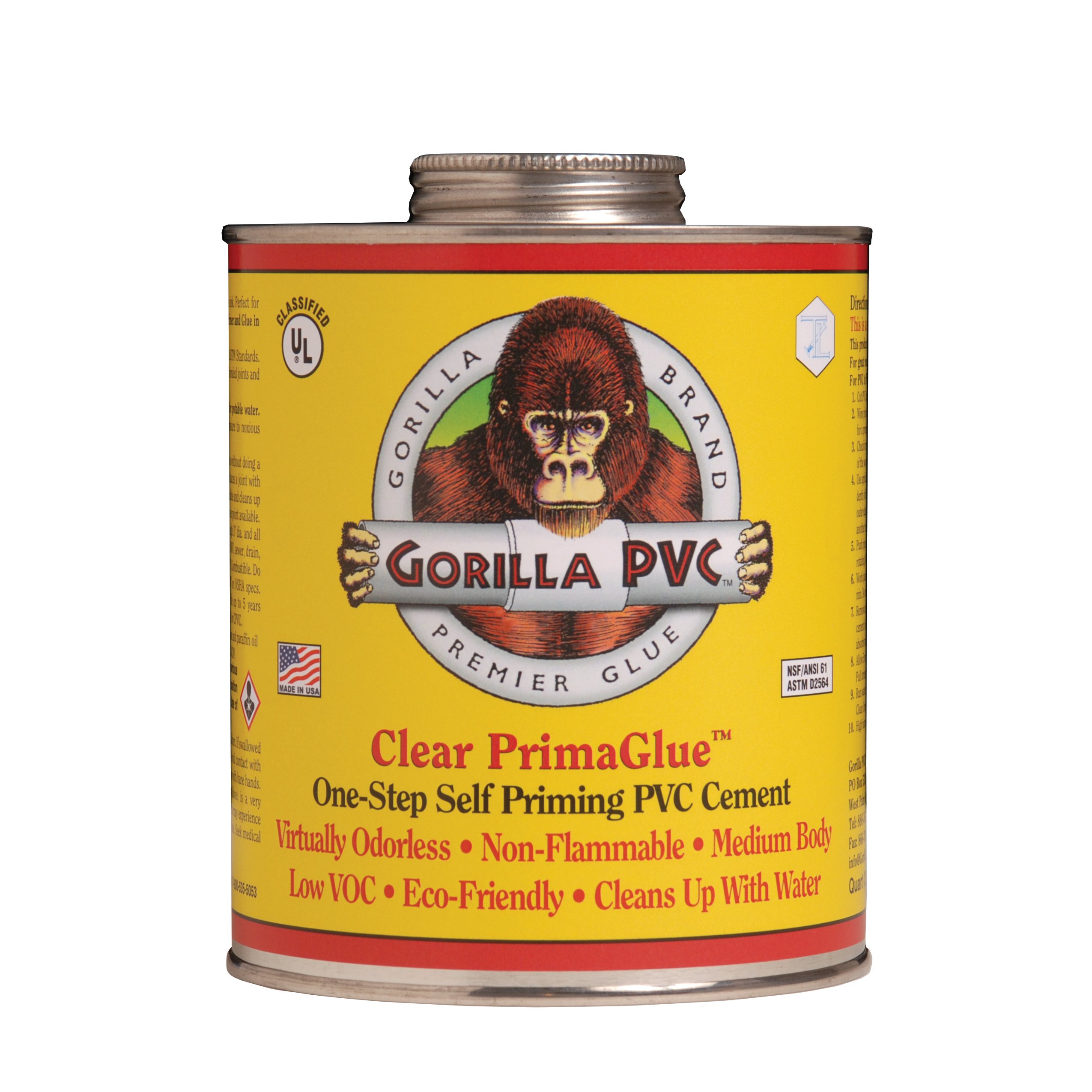 Gorilla Clear PVC PrimaGlue 32oz. Upward