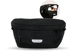 Colugo On-The-Go Stroller Organizer Insert with Zipper, Stroller Caddy with Cup Holder, Stroller Accessories for Parents specially designed to fit to your stroller with Non Slip Straps (Black)