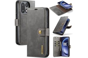 DG.MING Compatible with Oneplus 15 Premium Leather Wallet Case, Detachable 2 in 1 Split Leather Wallet Phone Cover,Magnetic P