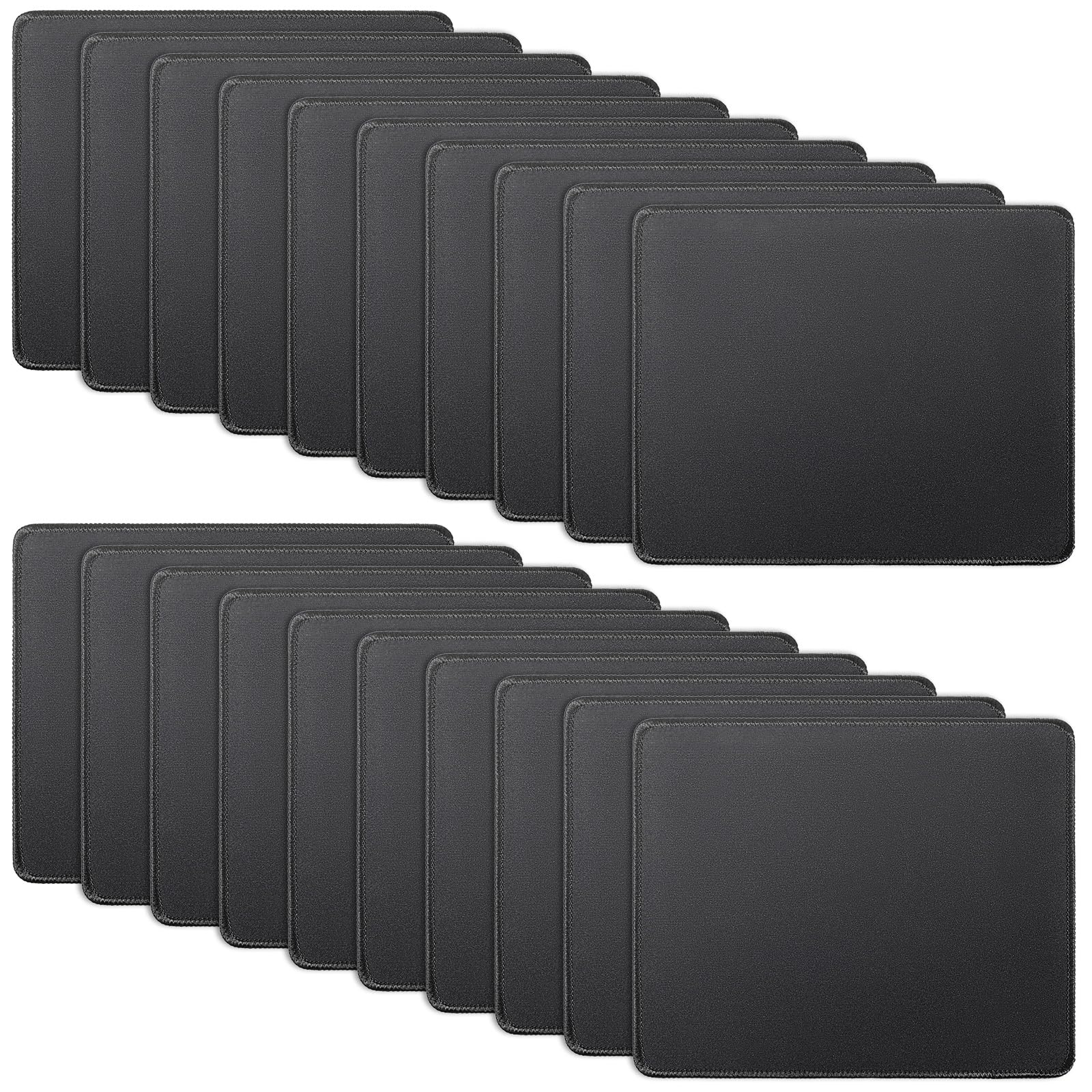 Photo 1 of 20 Pack Computer Mouse Pad Bulk, Thickness Gaming Mouse Pads with Stitched Edges Black Washable Mousepad with Non Slip Rubber Base for Computers, Laptop, Office Home (7.09 x 8.66 Inch)