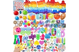 200 Pcs Party Favors for Kids, Fidget Toys Bulk, Birthday Gift Toys, Stocking Stuffers, Treasure Box Birthday Party, Goodie Bag Stuffers, Carnival Prizes, Pinata Filler for Classroom