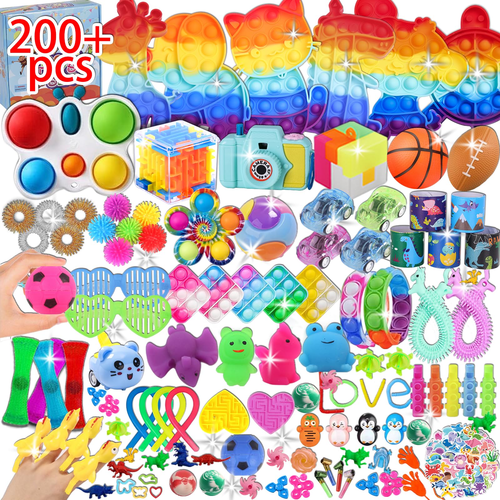 Photo 1 of 200 Pcs Party Favors for Kids, Fidget Toys Bulk, Birthday Gift Toys, Stocking Stuffers, Treasure Box Birthday Party, Goodie Bag Stuffers, Carnival Prizes, Pinata Filler for Classroom