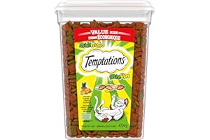 TEMPTATIONS Mix-Ups Cat Treats, Catnip (Chicken, Catnip & Cheddar Flavour), 454g Tub