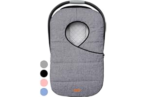 liuliuby Winter Carseat Covers for Baby | Infant Car Seat Cover Baby | Doona Accessories | Warm & Thick Fleece Canopy for Infant & New Born Cold Weather (Gray)