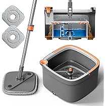 KZKR Spin Square Mop M16 Square Spin Mop and Bucket Set