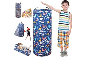 OFIRAY-HOME Dinosaur Stuffed Animal Storage Bean Bag Cover for Kids - Organize, Sit, Play & Box Help Promote Comfort and Relaxation - Perfect Playroom & Bedroom Plush Toys Beanbag, Cylinder, Best Gift for Kids