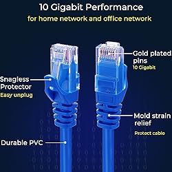 Rapink Patch Cables Cat6 0.5ft (24 Pack), Ethernet