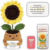 THEGIFTY Emotional Support Crochet Sunflower Doll – Handmade Positive Affirmation Gift for Women, Friends, Coworkers, Teachers – Uplifting Encouragement Flower for Women