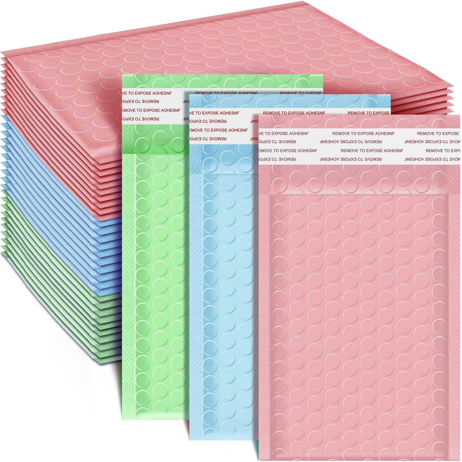 Photo 1 of 162 Pcs Colored Small Bubble Mailers 4x6 Inch Poly Shipping Envelopes Bulk Adhesive Waterproof Boutique Cushioning Padded Shipping Bags for Trading Card Packaging(Light Pink, Light Green, Light Blue)