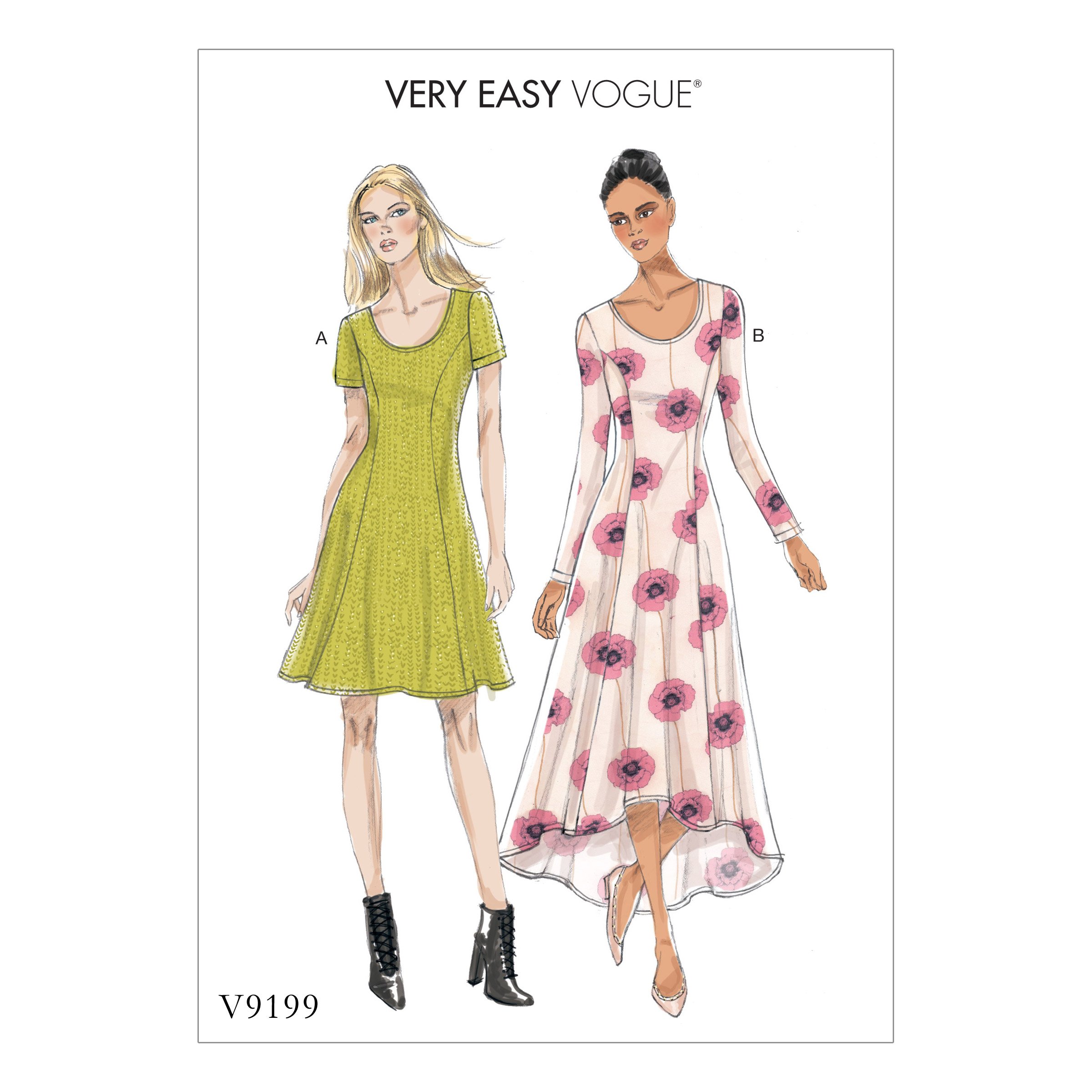 Vogue Patterns 9199 E5,Misses Dress,Sizes 14-22, Tissue, Multicoloured, 15 x 0.5 x 22 cm, V9199E50