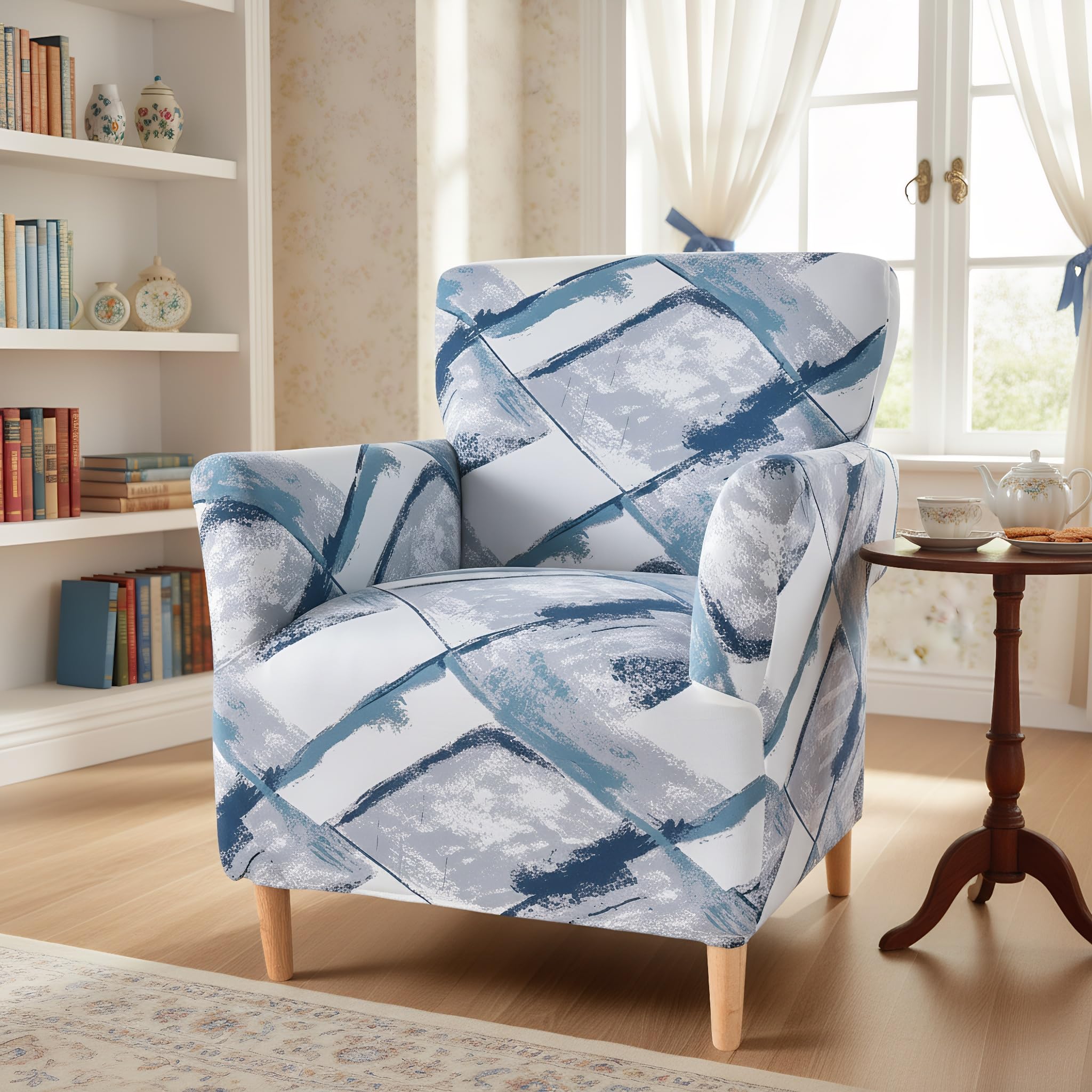 LiveGo Stretch Banquet Armchair Slipcover, Knit Chair Covers with Arms, Non-Slip Waterproof Chair Slipcover for Living Room, Office, Reception, and Pet-Friendly Furniture Protector (Color C)