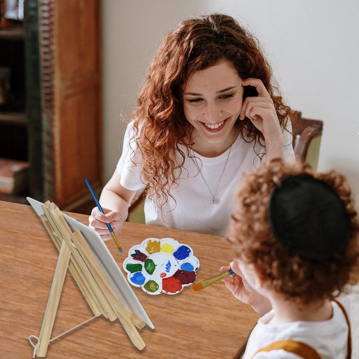 NIECHO Acrylic Painting Set for Kids/Beginners - 28 Piece Artist Paint Kit Supplies with Mini Table Easel,3 Canvases,10 Brushes,12 Paints,Palette and Carry Bag: Home Improvement