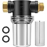 Twinkle Star Hose Filter Attachment Line Water Hose Filter with 100 Mesh and 40 Mesh Screen, 2Pcs O-Ring, Garden Hose Filter Pressure Washer Inlet for RV Camping Car Wash Water Hose