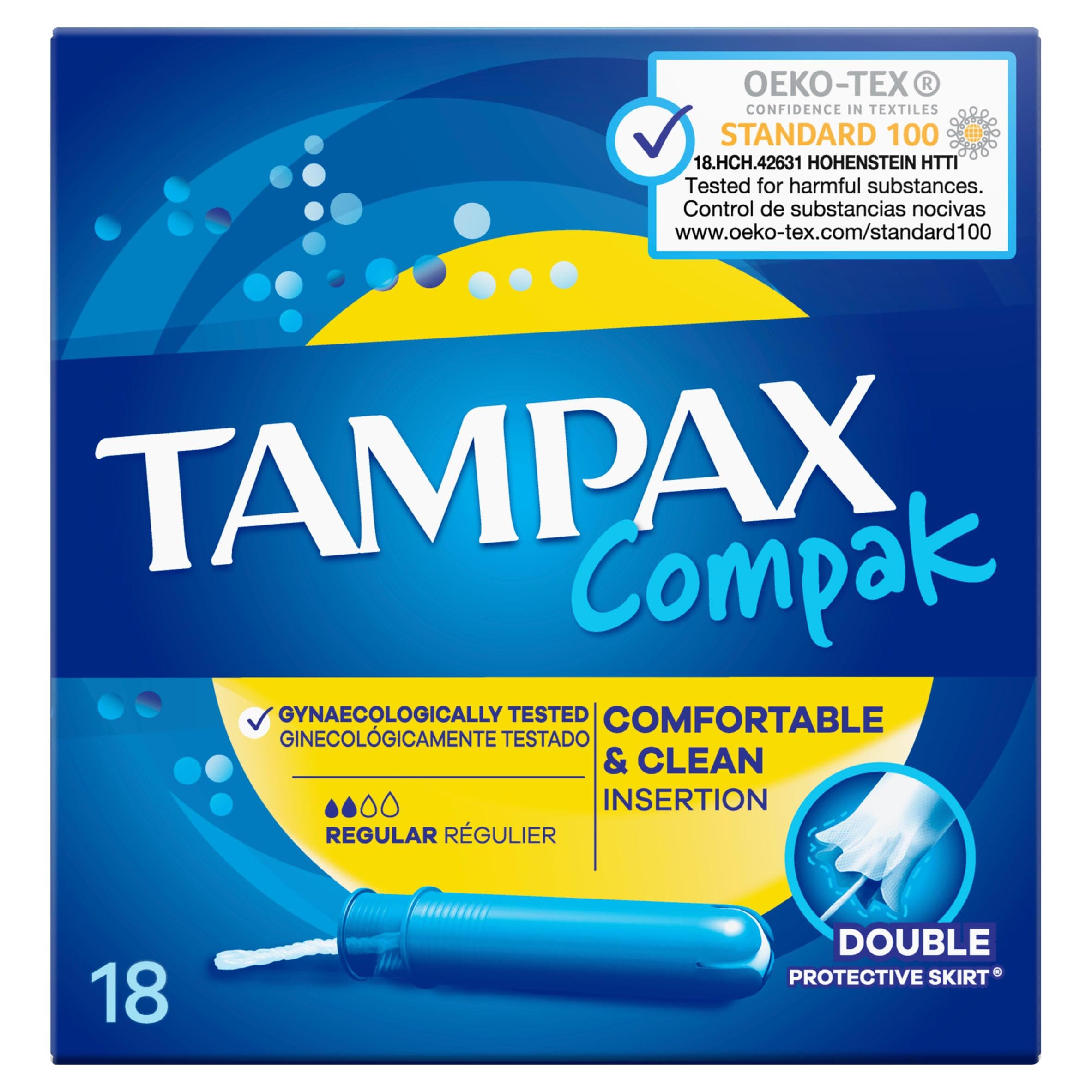 Tampax Compak Regular Tampons Applicator 18X
