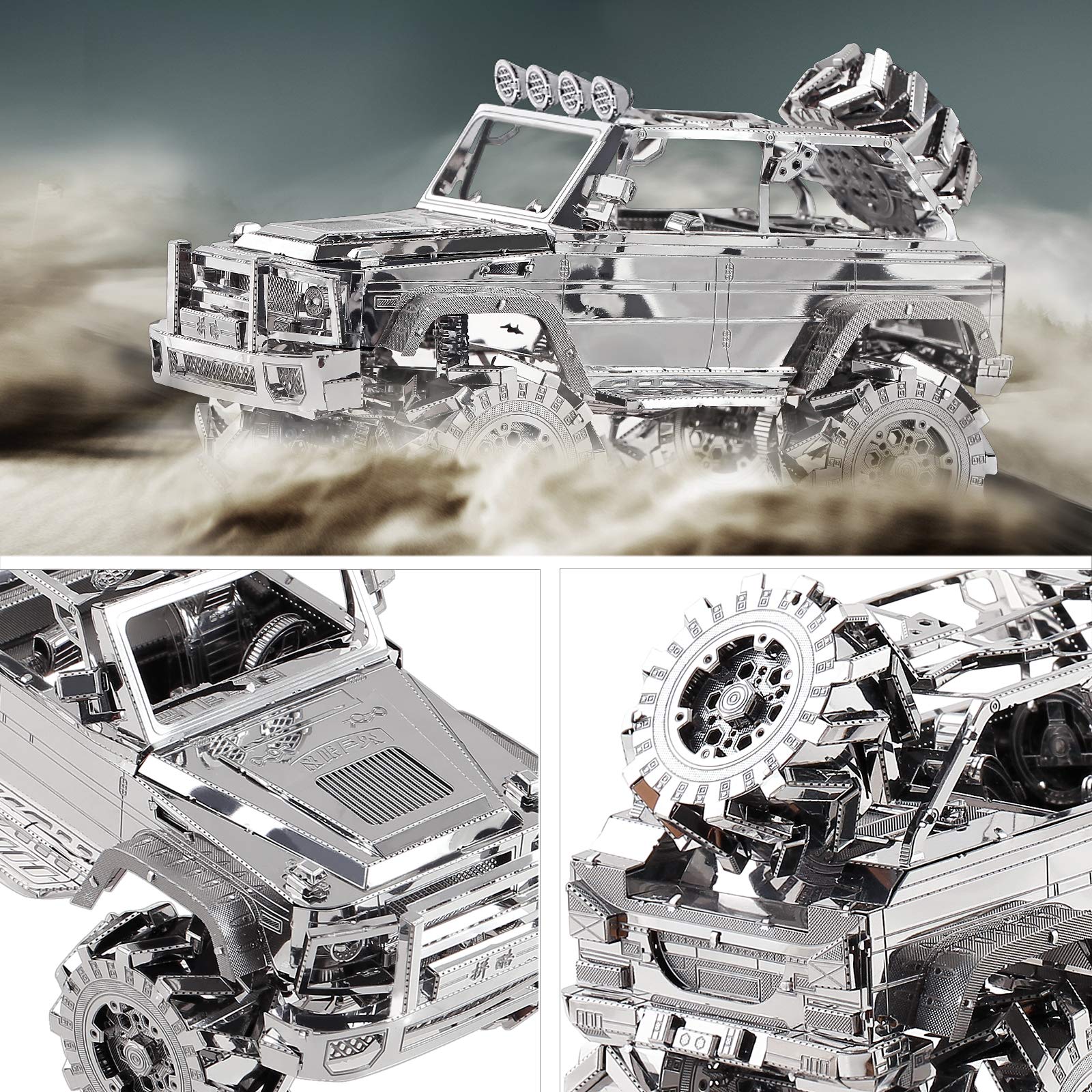 Piececool 3D Metal Puzzle for Adult SUV Car Model Kits, Vehicle Car Models Building Kit, Brain Teaser 3D Puzzle DIY Craft Kits, Birthday, 157 Pcs